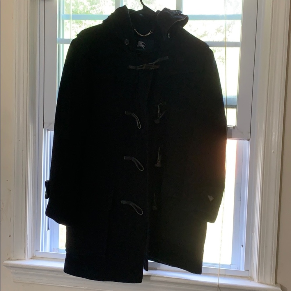 Burberry Black Wool Coat Duffle